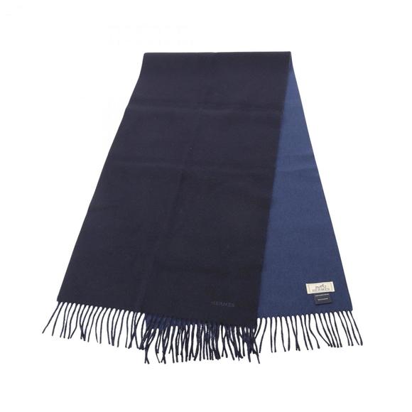 Hermes Hermès Recto Verso Cashmere Scarf for Women in Blue and Navy - Picture 1 of 6